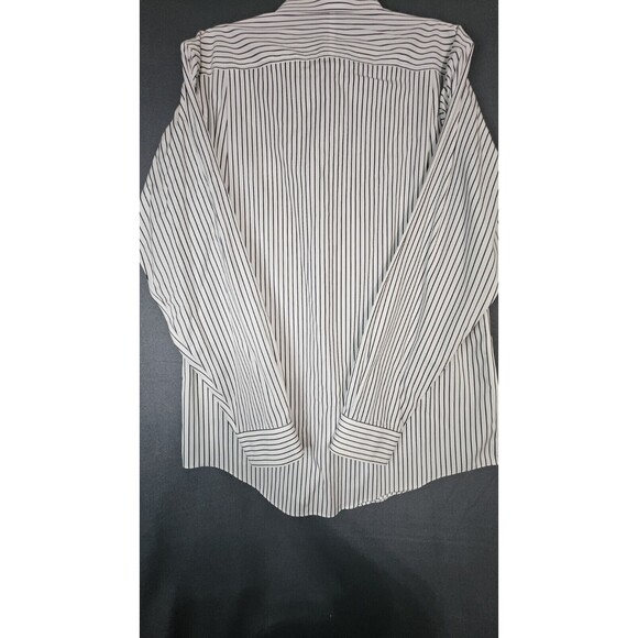 Men’s Jos. A. Bank Traveler’s Collection Black White Stripe Shirt - Size 16-35 - Picture 5 of 6